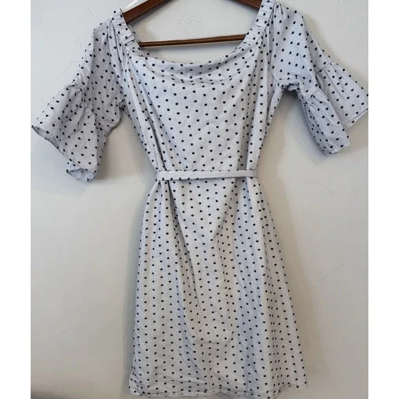 Banana Republic Swiss Dot Off-Shoulder Dress Size S‎ - Picture 5 of 6